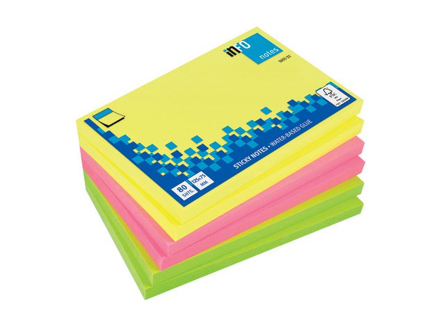 Notepad INFO 125X75mm neon (6)