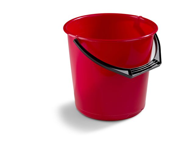 Plastic bucket 10L red