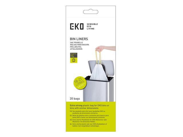 Avfallspose EKO D 55x50 18-21L hvit (20)