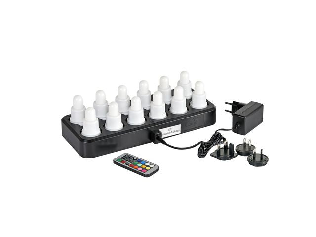 LED light DUNI colors 12 pcs w/charging station