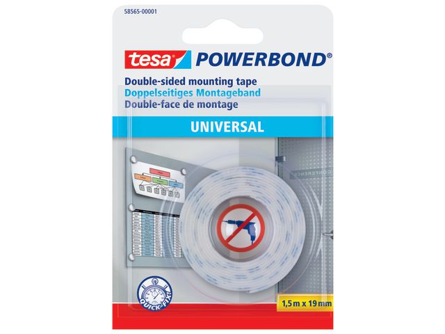 Tape TESA powerbond dobbelsid. 19mmx1,5m