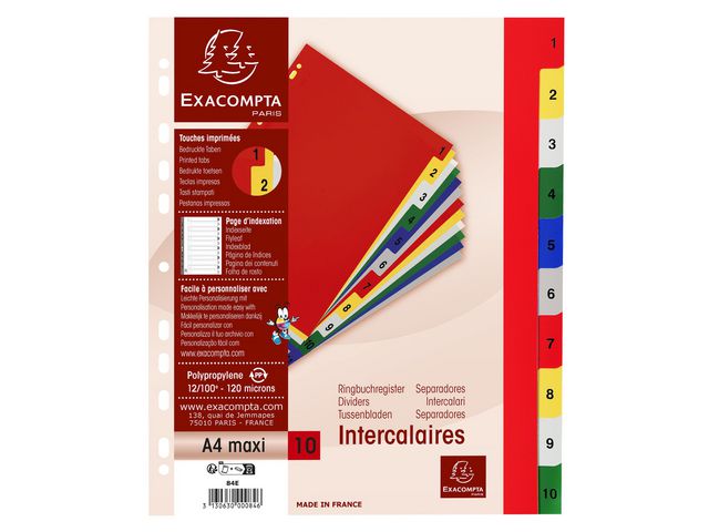 Register EXACOMPTA A4+ 1-10 hvit