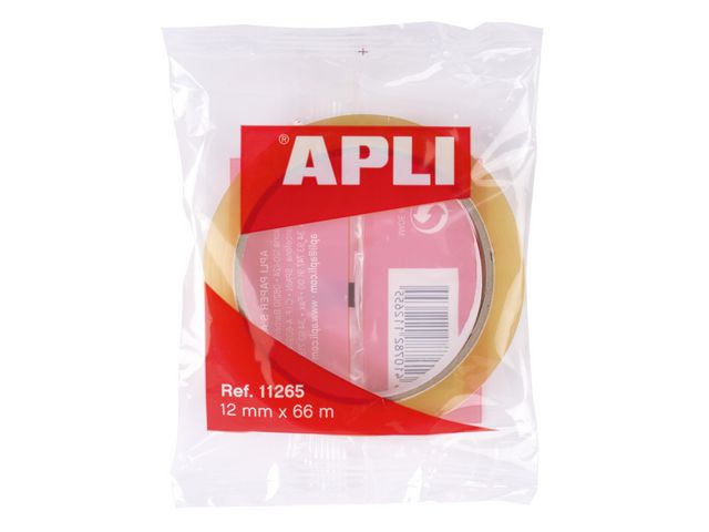 Disk tape APLI 12mmx66m transp.