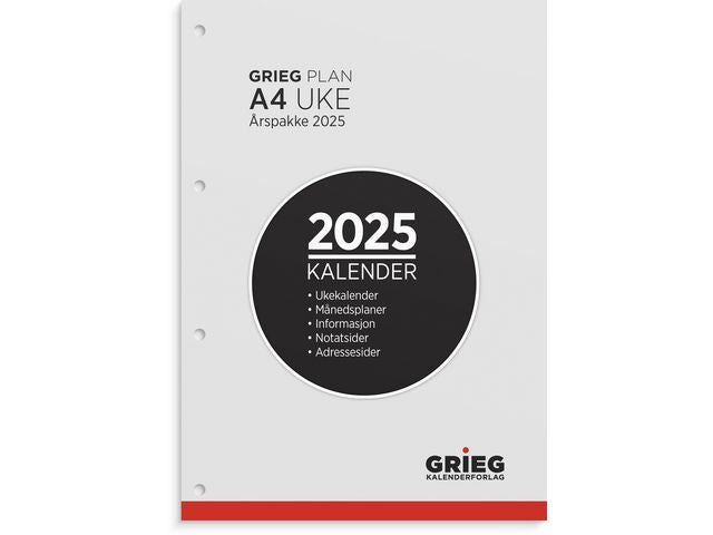 Årspakke GRIEG A4 2025 uke