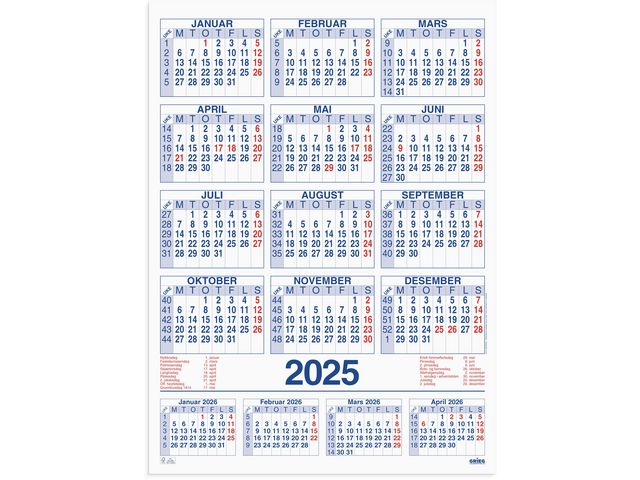 Plakatkalender GRIEG 2025 59x80 cm