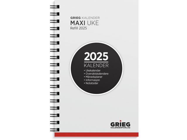 Lommekalender GRIEG Maxi 2025 refill