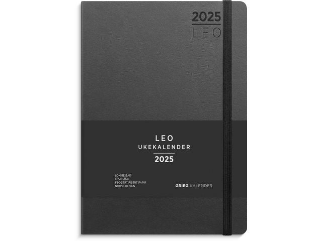 Ukekalender GRIEG Leo A5 Lite 2025 sort