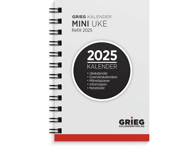 Lommekalender GRIEG Mini 2025 refill