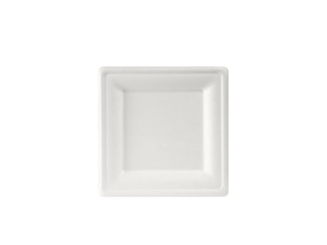 Tallerken DUNI bagasse 20x20cm hvit (50)