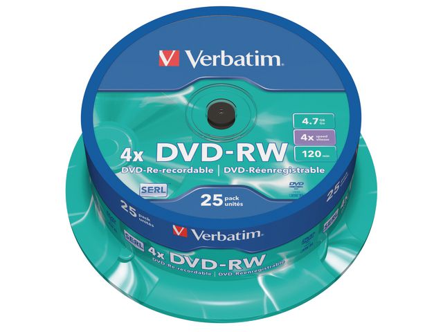 DVD-RW VERBATIM 4.7GB 4X spindle (25)