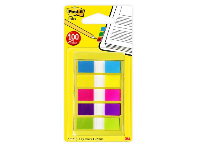 Index POST-IT 683 smal i disp. 5 farger