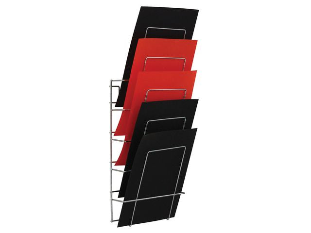 Brochure stand 5 shelves A4 wall model