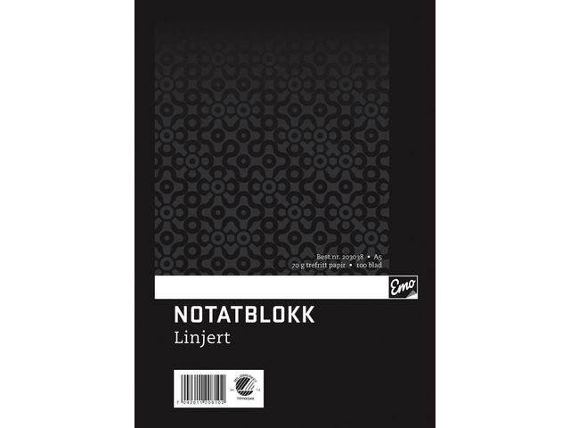 Notatblokk EMO A5 70g 100bl linj spiral