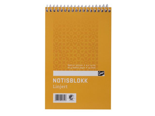 Notepad EMO 9x14cm 60g 50bl linj spir