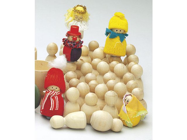 Wooden figurines small 2 sizes (50)