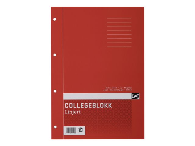 Collegeblokk EMO A4 60g 80bl linjer (2)