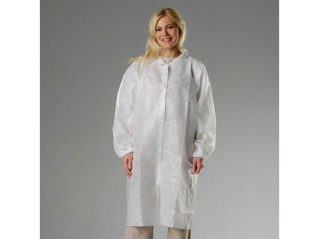 Visitor's coat GRANBERG non-woven white