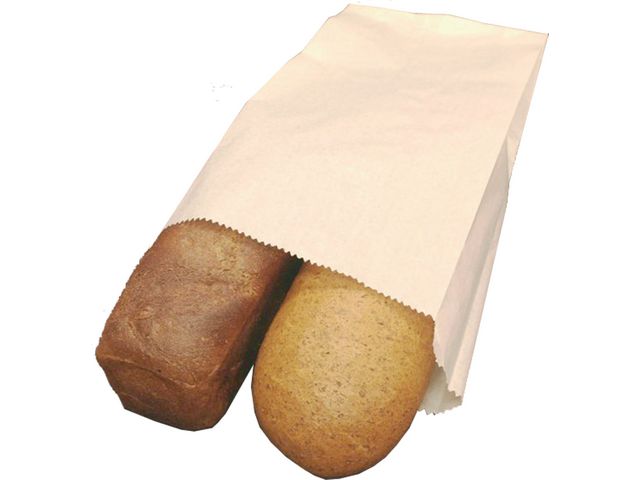 Bread bag kraft 155x80x400mm white (2500)