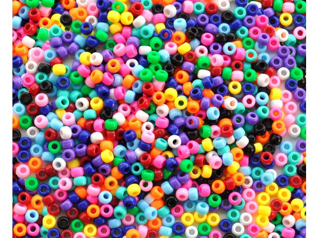 Plastic beads Congo beads 9mm colored (1000)