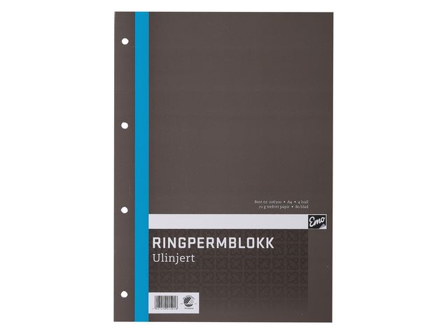 Ring binder pad EMO A4 70g 80bl unlined