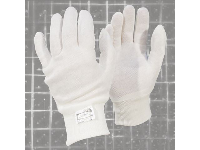 Gloves GRANBERG cotton rib 10 white