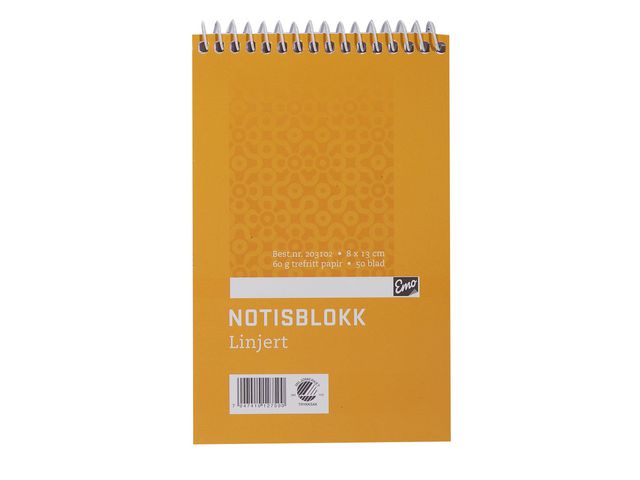 Notepad EMO 8x13cm 60g 50bl linj spir