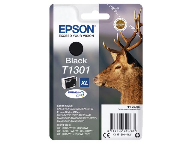 Blekk EPSON T1301 C13T13014022 sort