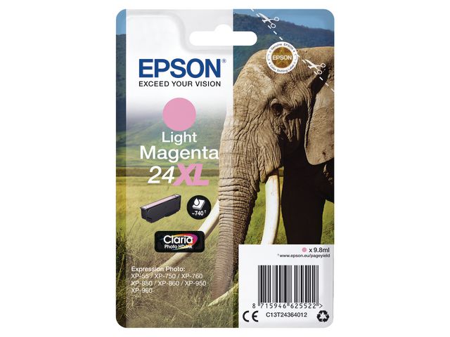 Blekk EPSON 24XL C13T24364022 lyserød