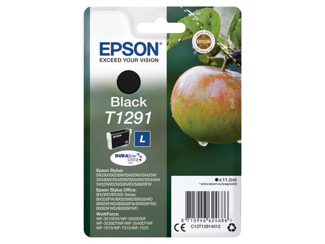 Blekk EPSON T1291 C13T12914022 sort