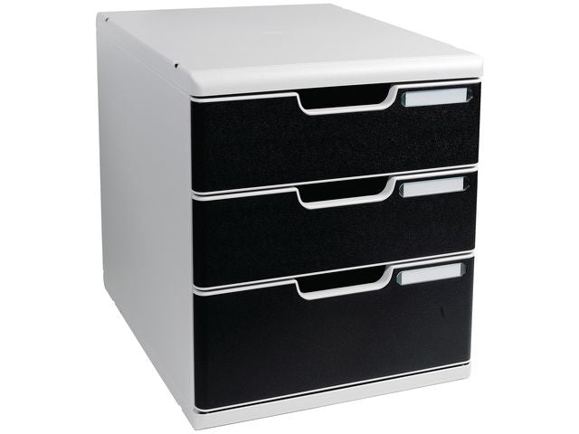 Drawer cabinet EXACOMPTA 3 drawer grey/black