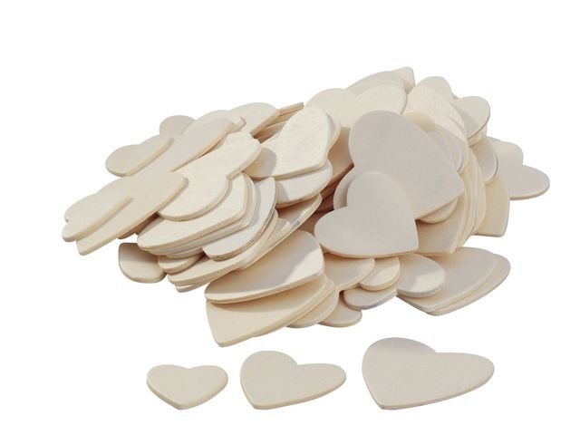 Wooden hearts 3 sizes (100)