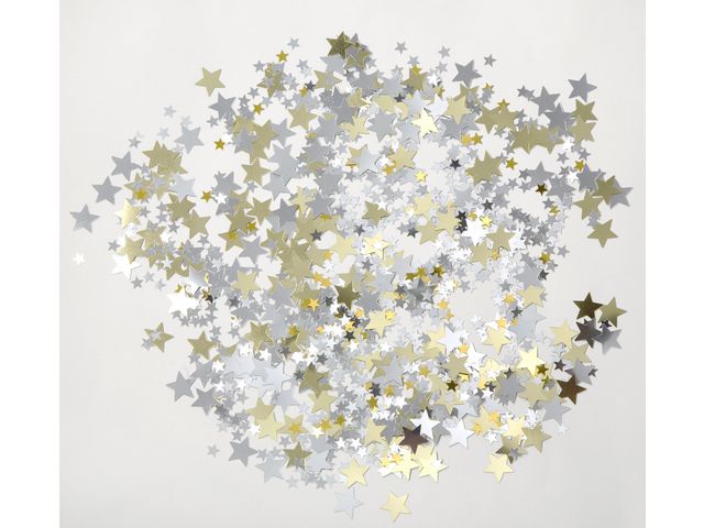 Sequin stars in gold and silver 100g