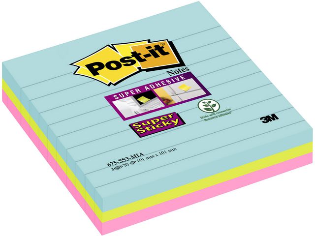 Notatblokk POST-IT SSN 101x101lj Cosm(3)