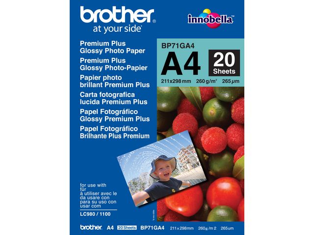 Fotopapir BROTHER BP71 gloss A4 260g(20)