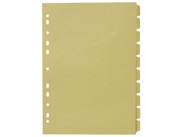 Divider sheet A4 10-part 150g dark manilla