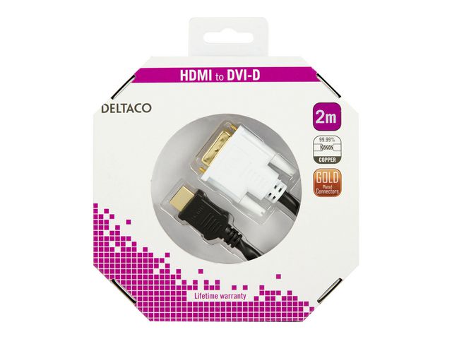 Cable DELTACO HDMI/DVI M/M 2m black