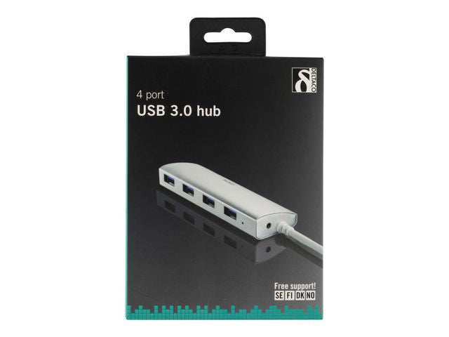 Kabel DELTACO USB 3.0 HUB 4xA 0,3m