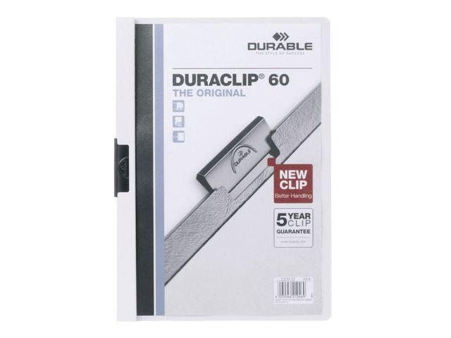 Clip folder DURACLIP A4 60 sheets white