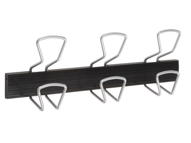 Clothes peg ALBA 3 hooks 48cm black/metal