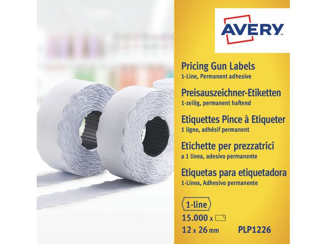 Prisetikett AVERY 26x12mm hvit (10)