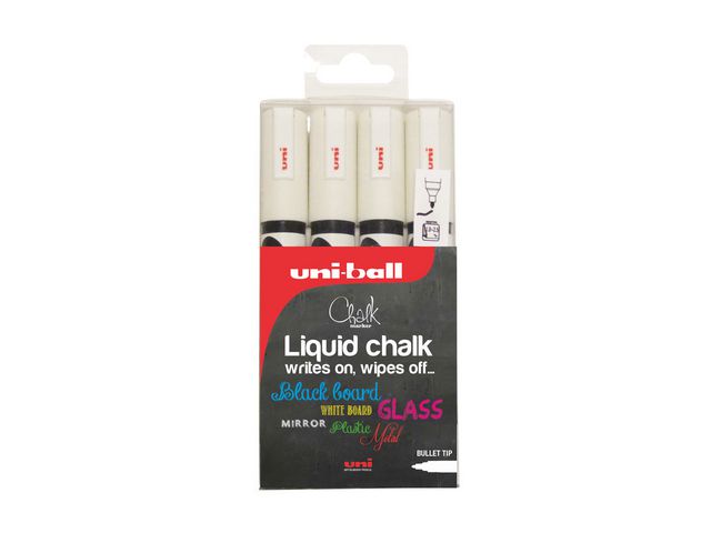 Marker pen UNI chalk 1.8-2.5mm white (4)