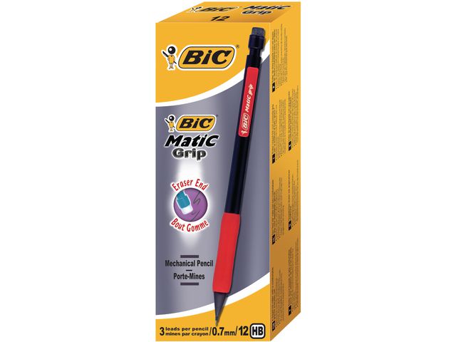 Trykkblyant BIC Matic 0,7 grip ass (12)