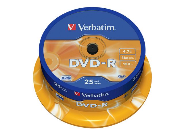 DVD-R VERBATIM 4.7GB 16X spindle (25)