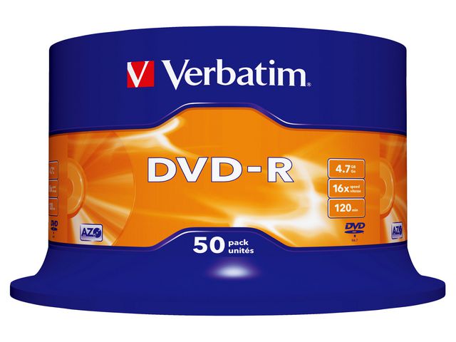 DVD-R VERBATIM 4.7GB 16X Spindle (50)