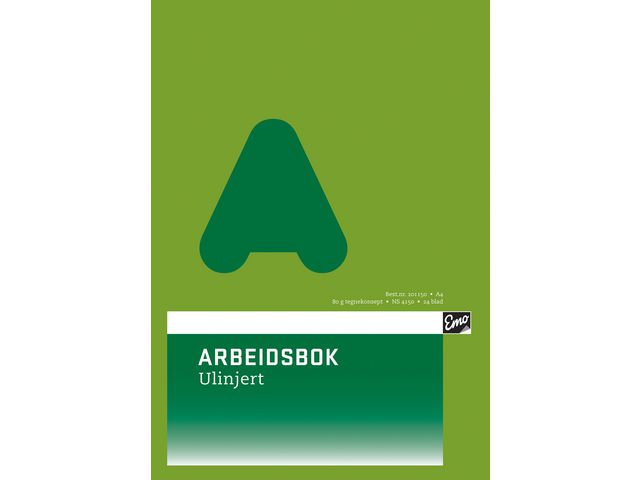 Arbeidsbok A4 80g ulinjert