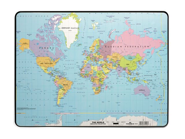 Writing pad DURABLE world map