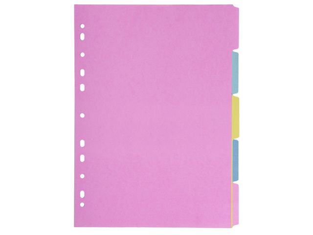 Divider sheet A4 5-part 150g 4 colours