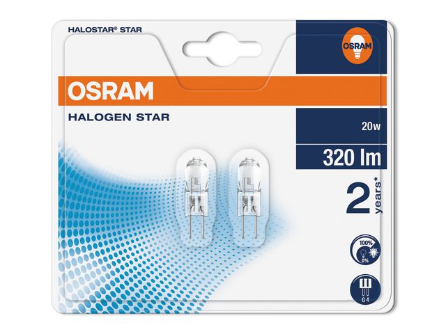 Lyspære OSRAM halostar20W/1028 12V G4(2)