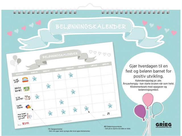 Veggkalender GRIEG Belønningskalender