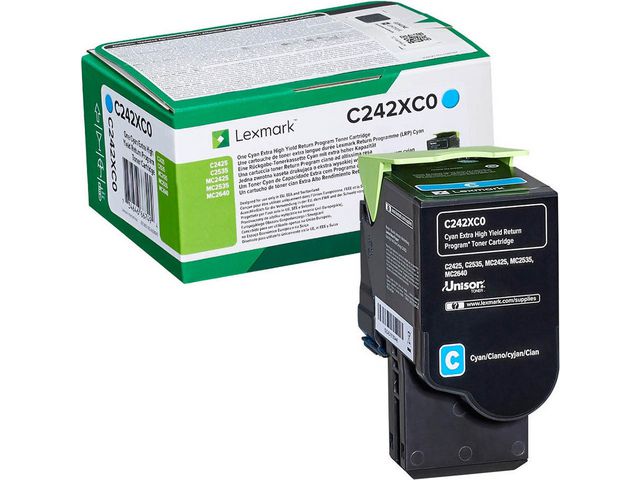 Toner LEXMARK C242XC0 Cyan